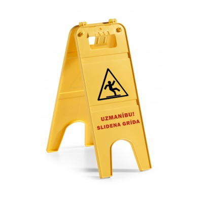 Brīdinājuma zīme “Uzmanību! Slidena grīda”